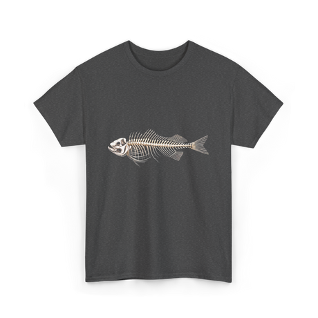 Skeleton Fish Fisherman Bones T-Shirt - Dark Heather