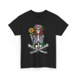 Skeleton Flower Hippie Nature T-Shirt - Black