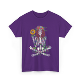 Skeleton Flower Hippie Nature T-Shirt - Purple