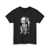 Skeleton Gamer Gaming Kids T-Shirt - Black