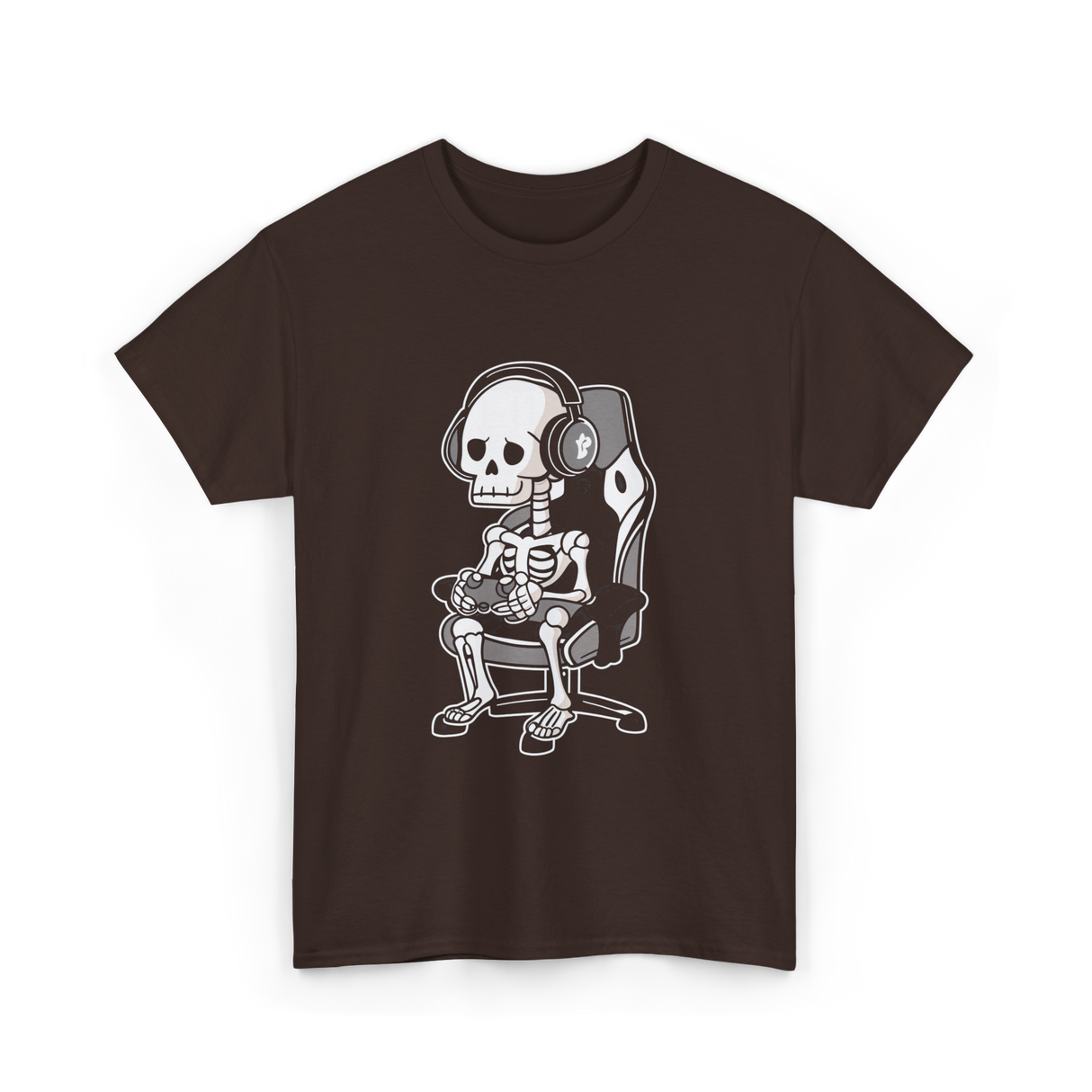 Skeleton Gamer Gaming Kids T-Shirt - Dark Chocolate