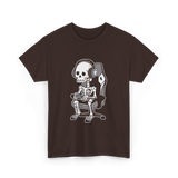 Skeleton Gamer Gaming Kids T-Shirt - Dark Chocolate