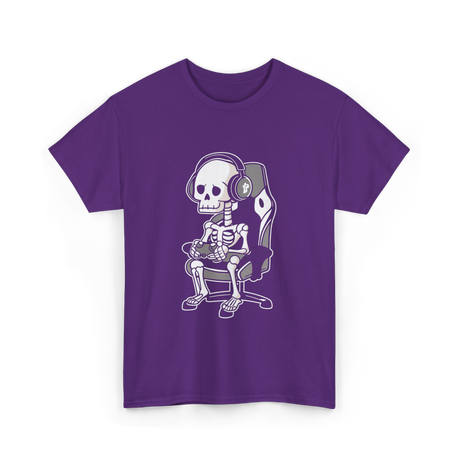 Skeleton Gamer Gaming Kids T-Shirt - Purple