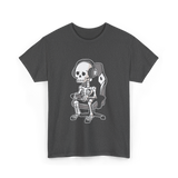 Skeleton Gamer Gaming Kids T-Shirt - Dark Heather