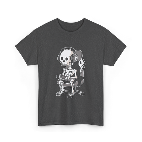 Skeleton Gamer Gaming Kids T-Shirt - Dark Heather