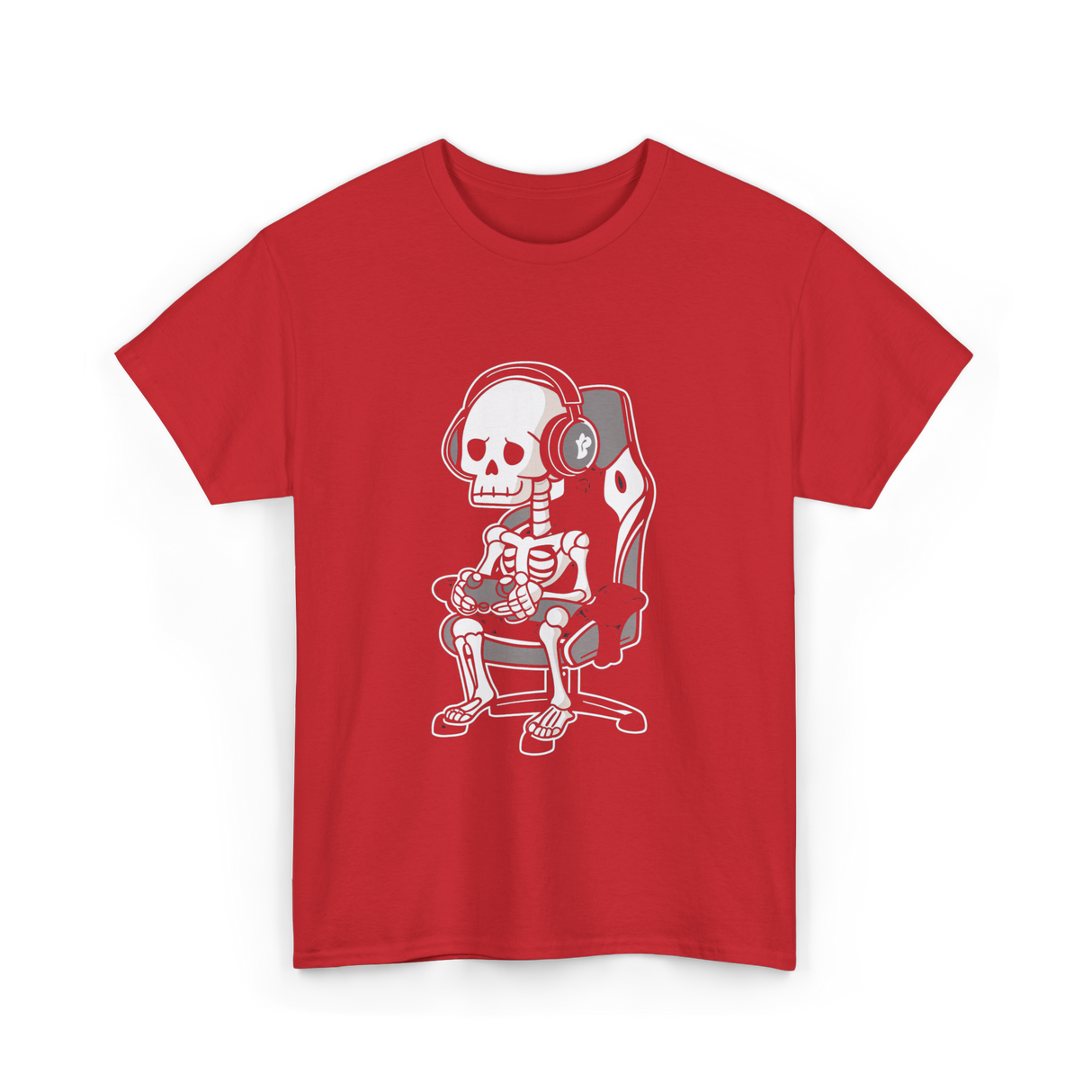 Skeleton Gamer Gaming Kids T-Shirt - Red