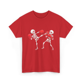 Skeleton Kickboxing Fighters Kickboxing T-Shirt - Red