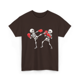 Skeleton Kickboxing Fighters Kickboxing T-Shirt - Dark Chocolate