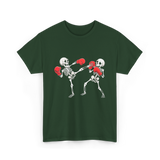 Skeleton Kickboxing Fighters Kickboxing T-Shirt - Forest Green