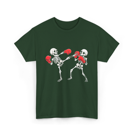 Skeleton Kickboxing Fighters Kickboxing T-Shirt - Forest Green