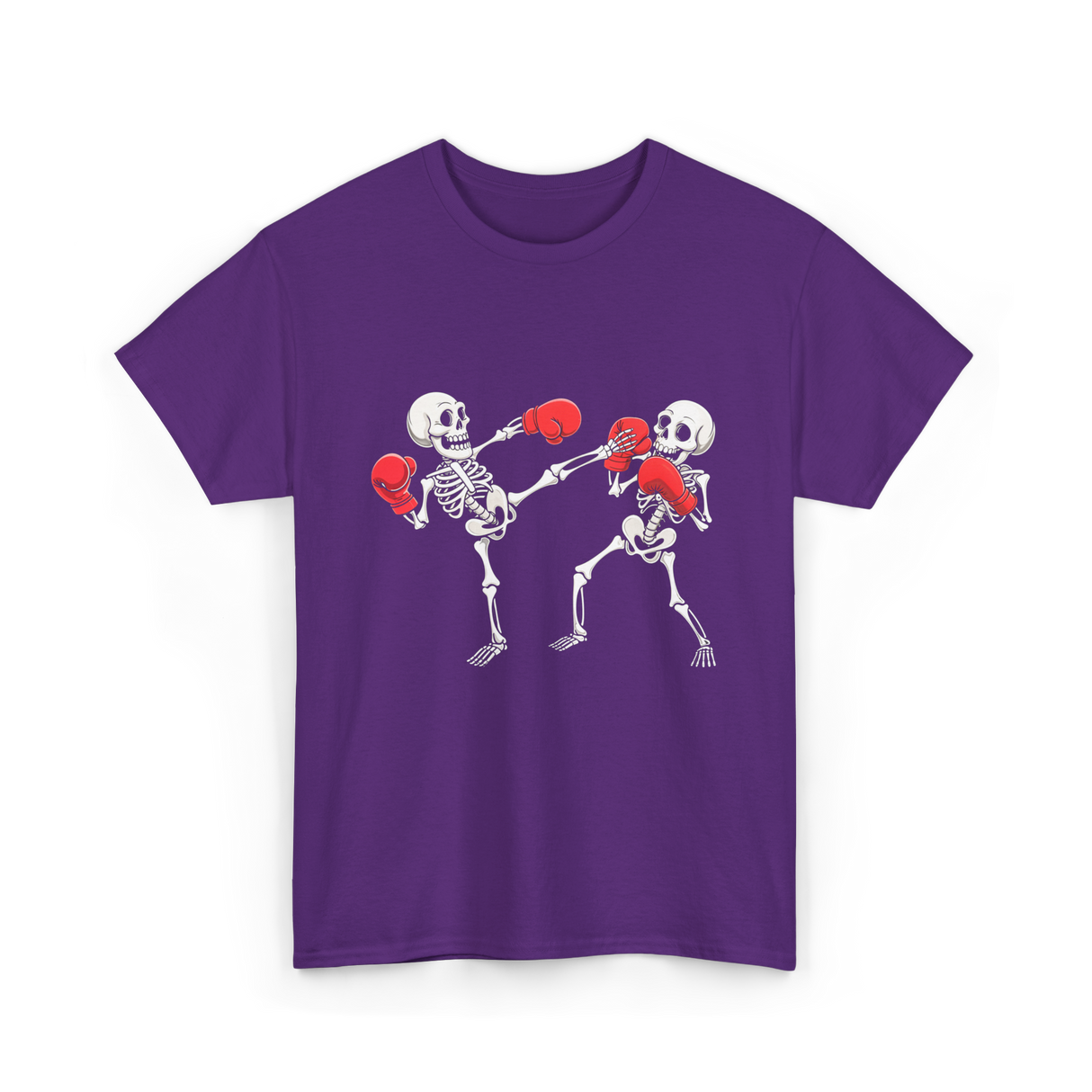 Skeleton Kickboxing Fighters Kickboxing T-Shirt - Purple