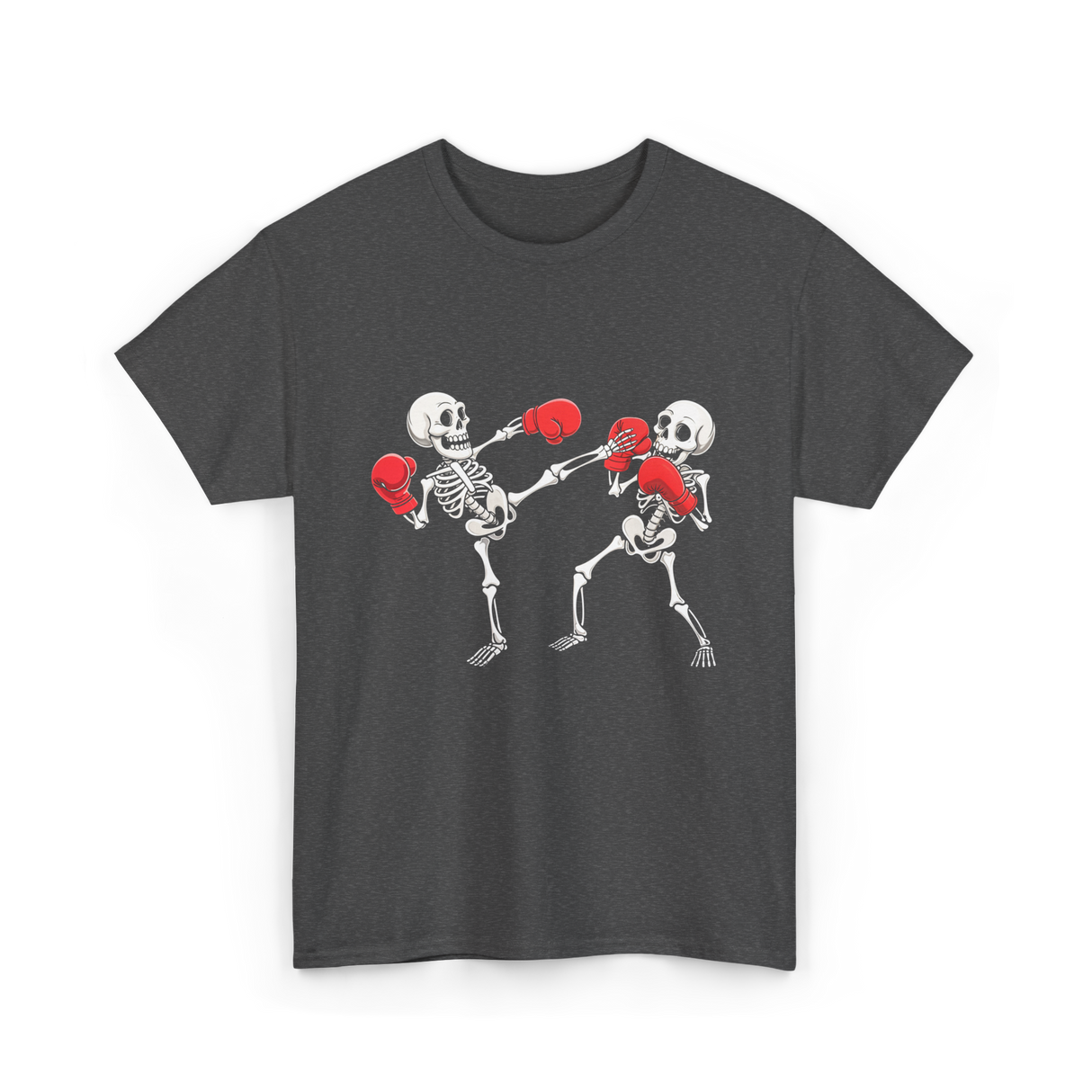 Skeleton Kickboxing Fighters Kickboxing T-Shirt - Dark Heather