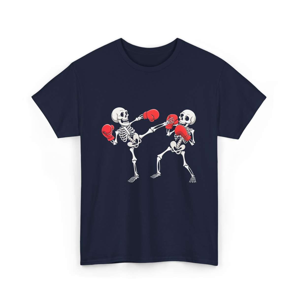 Skeleton Kickboxing Fighters Kickboxing T-Shirt - Navy