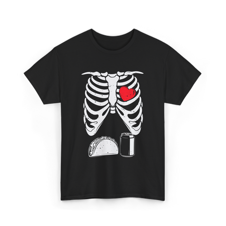 Skeleton Love Taco Beer T-Shirt - Black