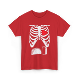 Skeleton Love Taco Beer T-Shirt - Red