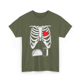 Skeleton Love Taco Beer T-Shirt - Military Green