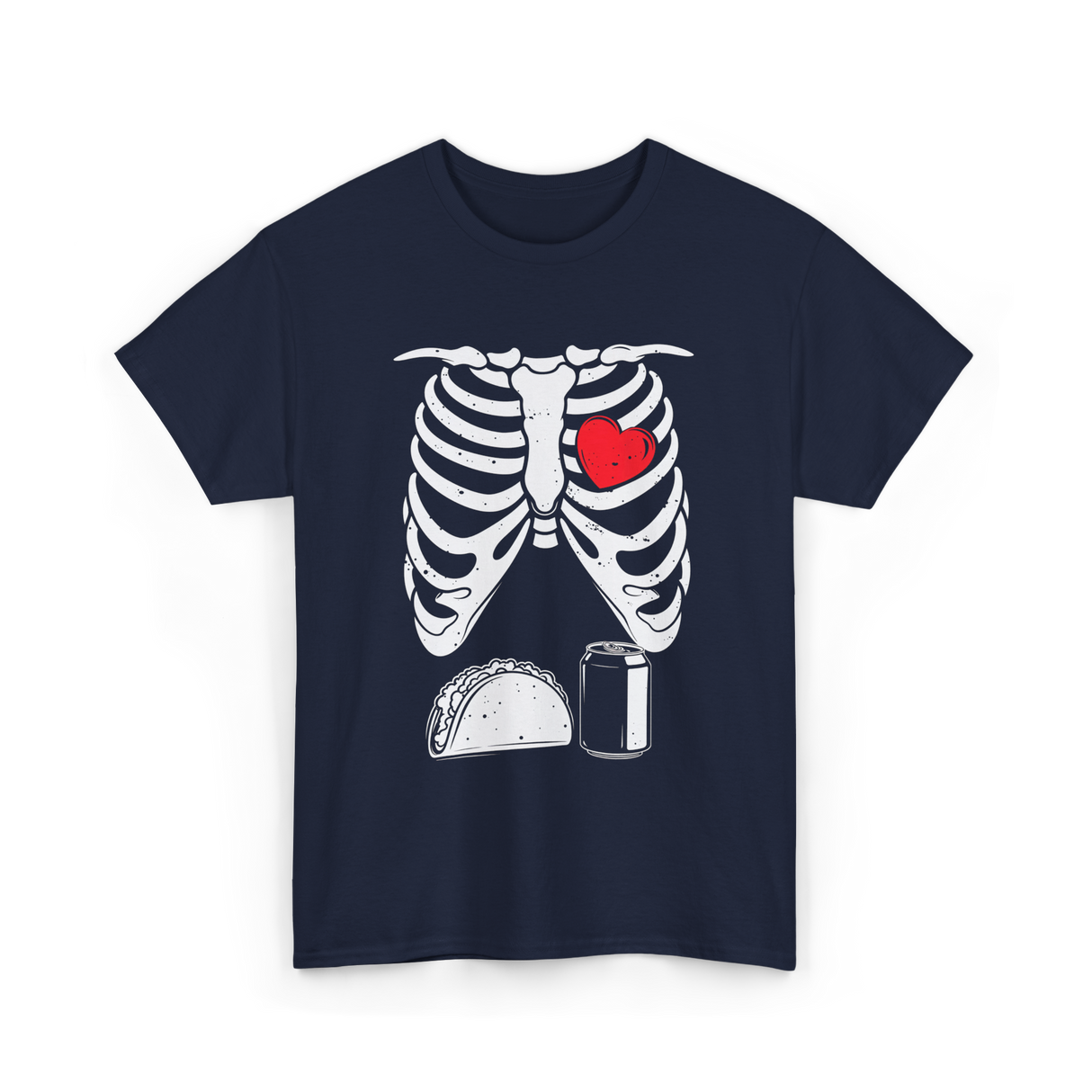 Skeleton Love Taco Beer T-Shirt - Navy