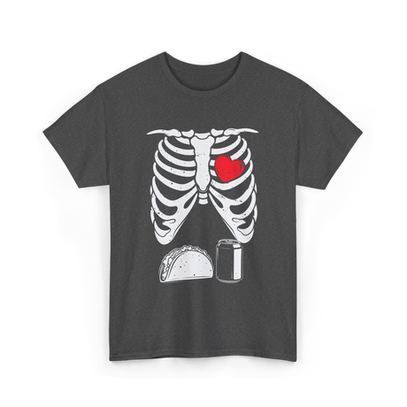 Skeleton Love Taco Beer T-Shirt - Dark Heather