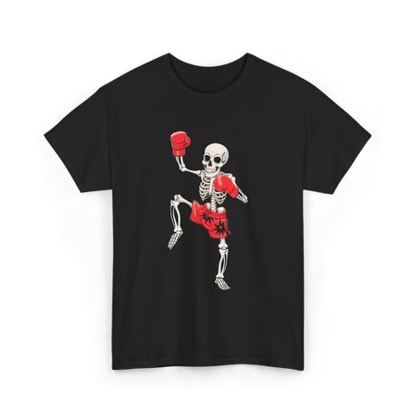 Skeleton Muay Thai Fighter Kickboxing T-Shirt - Black