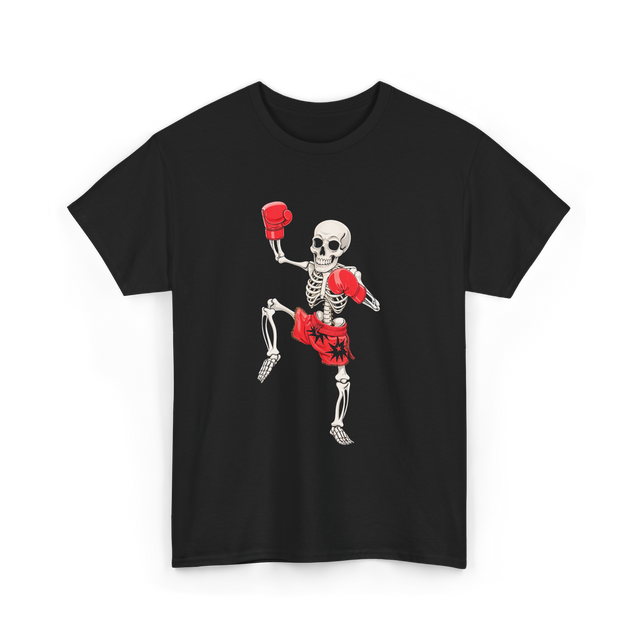 Skeleton Muay Thai Fighter Kickboxing T-Shirt - Black