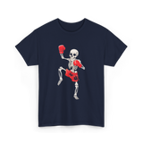 Skeleton Muay Thai Fighter Kickboxing T-Shirt - Navy