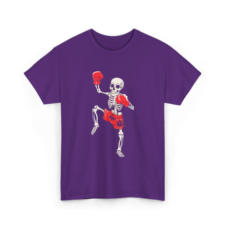 Skeleton Muay Thai Fighter Kickboxing T-Shirt - Purple