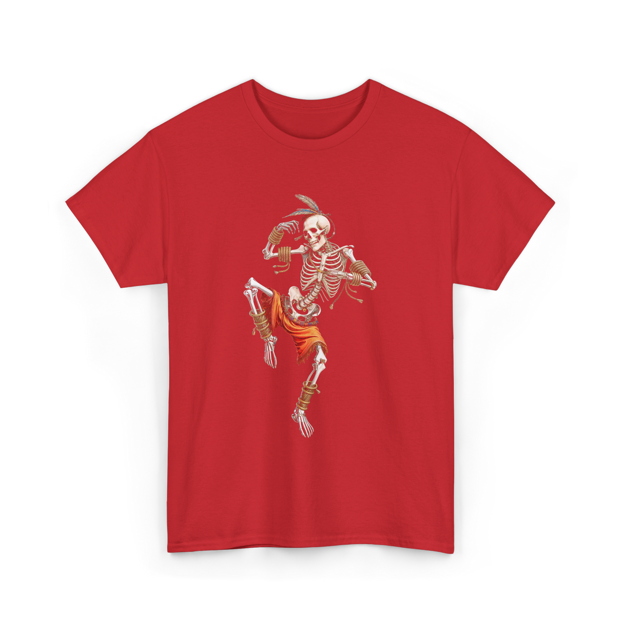 Skeleton Muay Thai Skeleton Martial Arts T-Shirt - Red