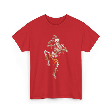 Skeleton Muay Thai Skeleton Martial Arts T-Shirt - Red