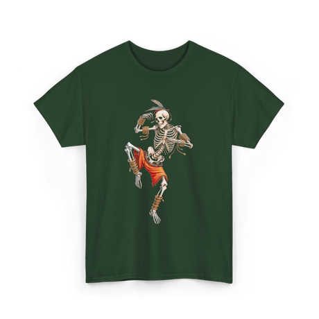 Skeleton Muay Thai Skeleton Martial Arts T-Shirt - Forest Green