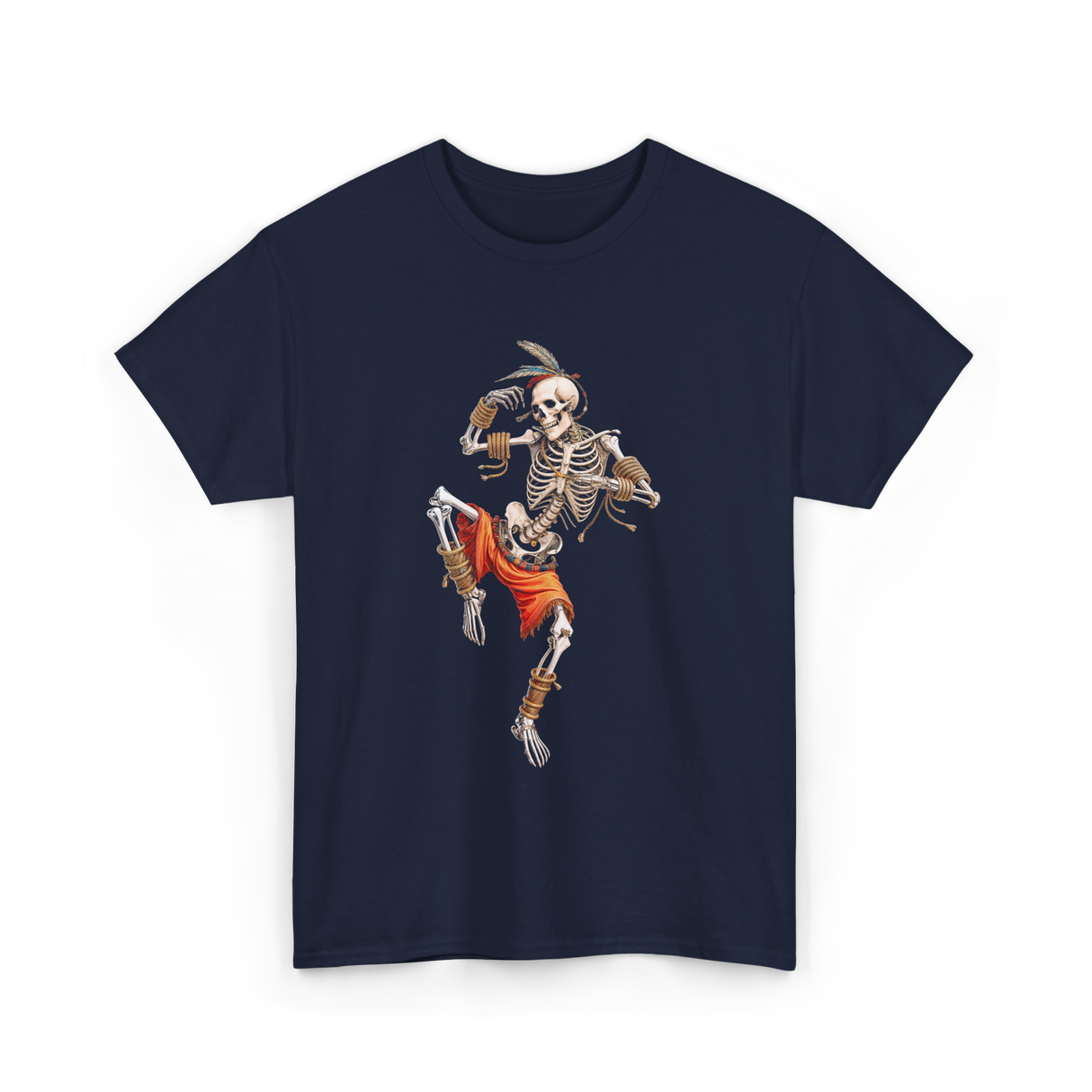 Skeleton Muay Thai Skeleton Martial Arts T-Shirt - Navy