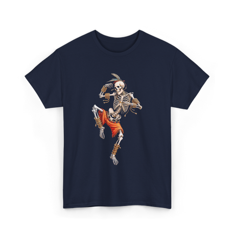 Skeleton Muay Thai Skeleton Martial Arts T-Shirt - Navy