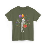 Skeleton Party Halloween T-Shirt - Military Green