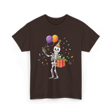 Skeleton Party Halloween T-Shirt - Dark Chocolate