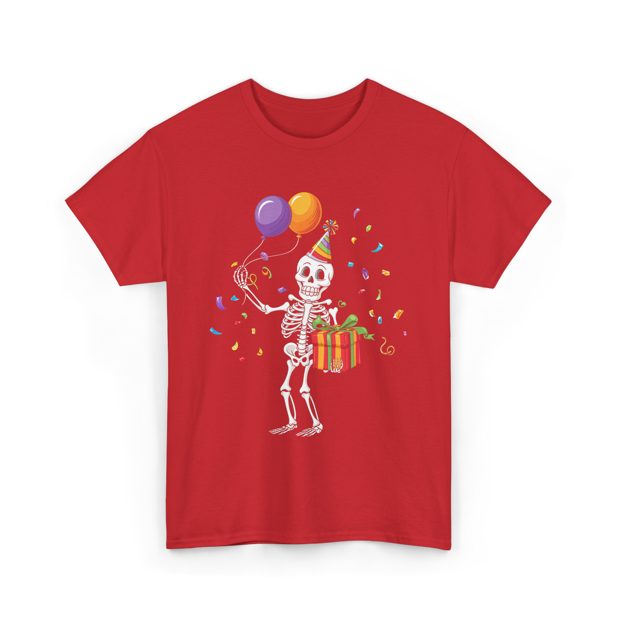 Skeleton Party Halloween T-Shirt - Red