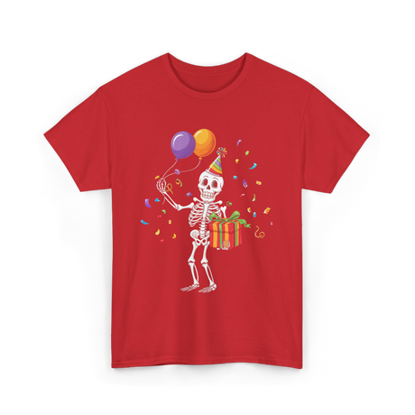 Skeleton Party Halloween T-Shirt - Red