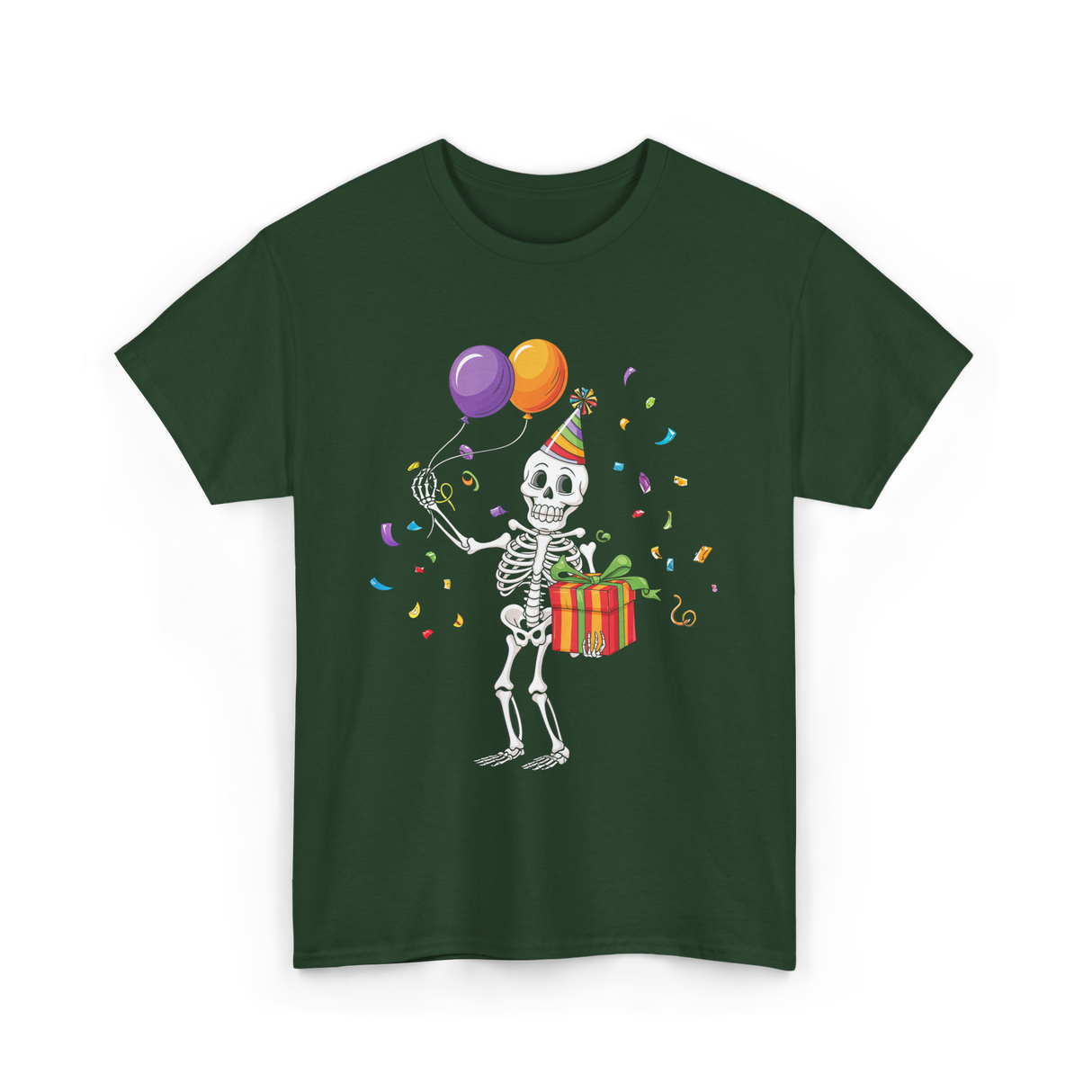 Skeleton Party Halloween T-Shirt - Forest Green