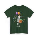 Skeleton Party Halloween T-Shirt - Forest Green