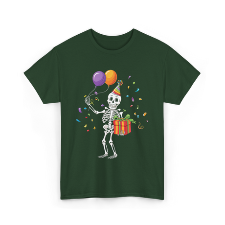 Skeleton Party Halloween T-Shirt - Forest Green