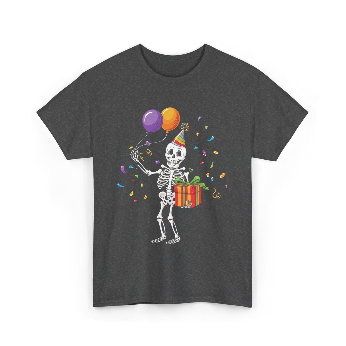 Skeleton Party Halloween T-Shirt - Dark Heather