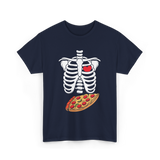 Skeleton Pizza Heart T-Shirt - Navy