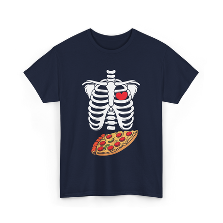 Skeleton Pizza Heart T-Shirt - Navy