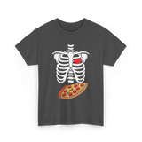 Skeleton Pizza Heart T-Shirt - Dark Heather