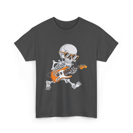 Skeleton Playing Guitar Rock T-Shirt - Dark Heather