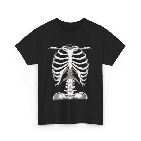 Skeleton Rib Cage Skeleton Illustration T-Shirt - Black