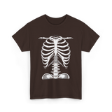 Skeleton Rib Cage Skeleton Illustration T-Shirt - Dark Chocolate