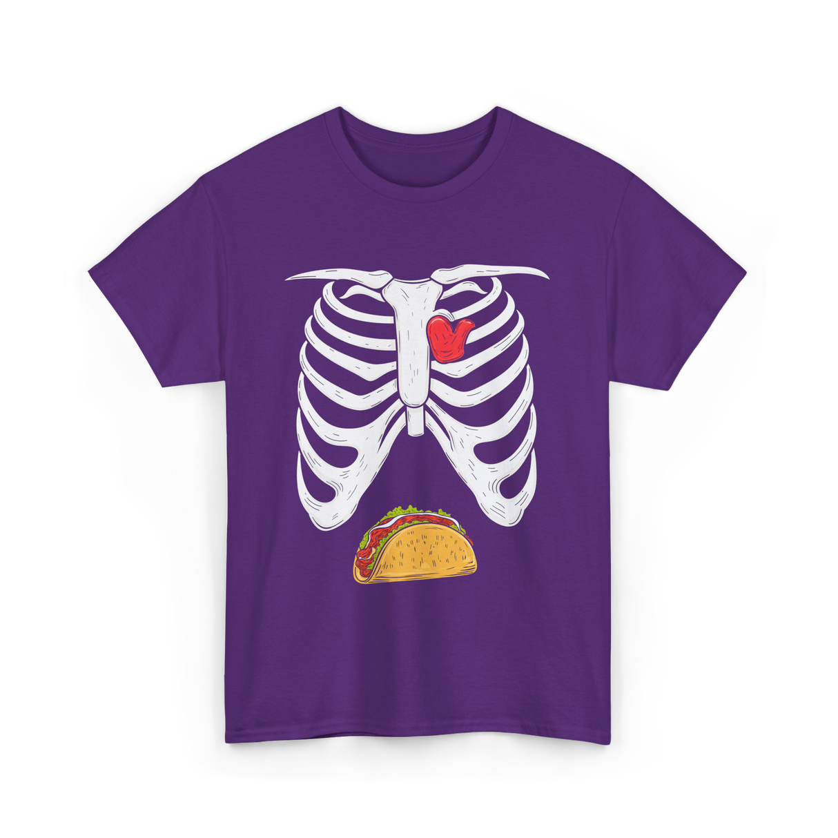 Skeleton Taco Belly Taco T-Shirt - Purple