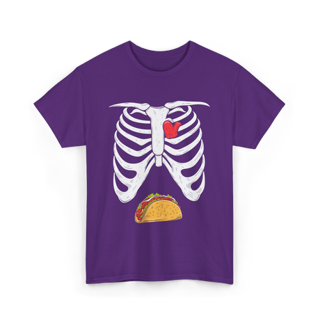 Skeleton Taco Belly Taco T-Shirt - Purple