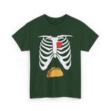 Skeleton Taco Belly Taco T-Shirt - Forest Green