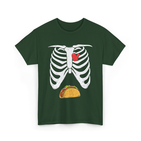 Skeleton Taco Belly Taco T-Shirt - Forest Green