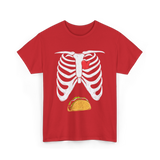 Skeleton Taco Belly Taco T-Shirt - Red